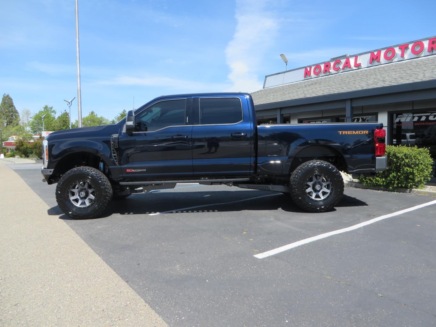 2023 BLUE /BLACK Ford F-350 SD Lariat Crew Cab Long Bed 4WD (1FT8W3BM9PE) with an 6.7L V8 OHV 16V DIESEL engine, 6A transmission, located at 2630 Grass Valley Highway, Auburn, CA, 95603, (530) 508-5100, 38.937893, -121.095482 - Sinister Diesel Built 23 Lariat Superduty with a ton of extras....... Sinister custom radius arms and traction bars, King Offroad shocks & Steering stabilizers, 18" Icon Rebound wheels, 37" Nitto Recon Grappler tires, Cat Back Exhaust, PMF rear leaf Springs, Sinister Front and Rear bumpers, Rigid Li - Photo#7